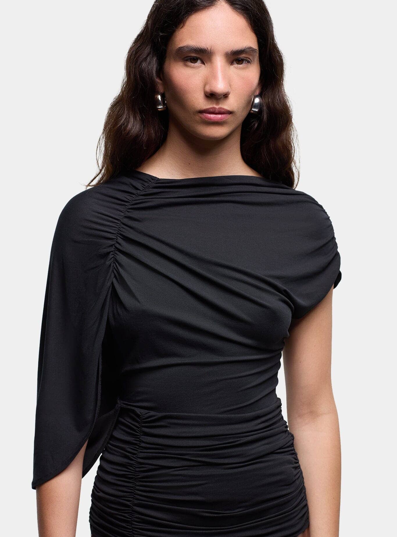 AERIS BLACK DRAPED TOP - Image 3