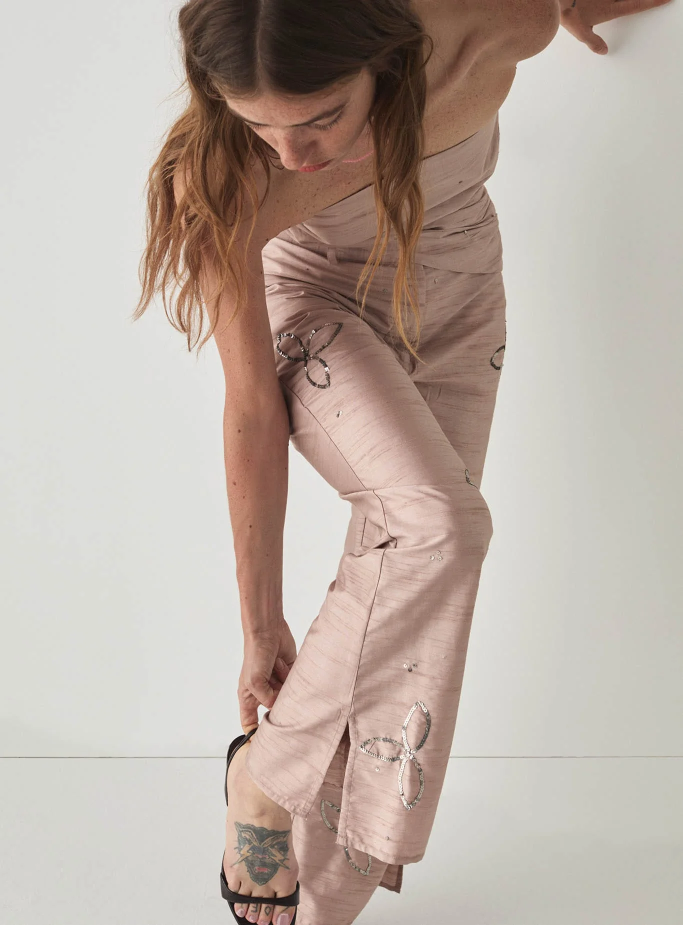 AMELIE SAND TEXTURED PANTS - Image 4