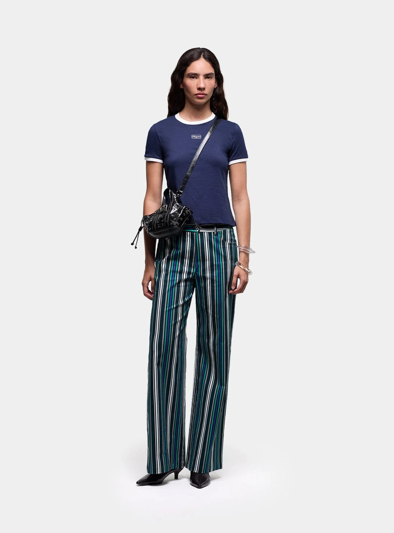 LEROY TEAL GREEN STRIPED TWILL PANTS - Image 4