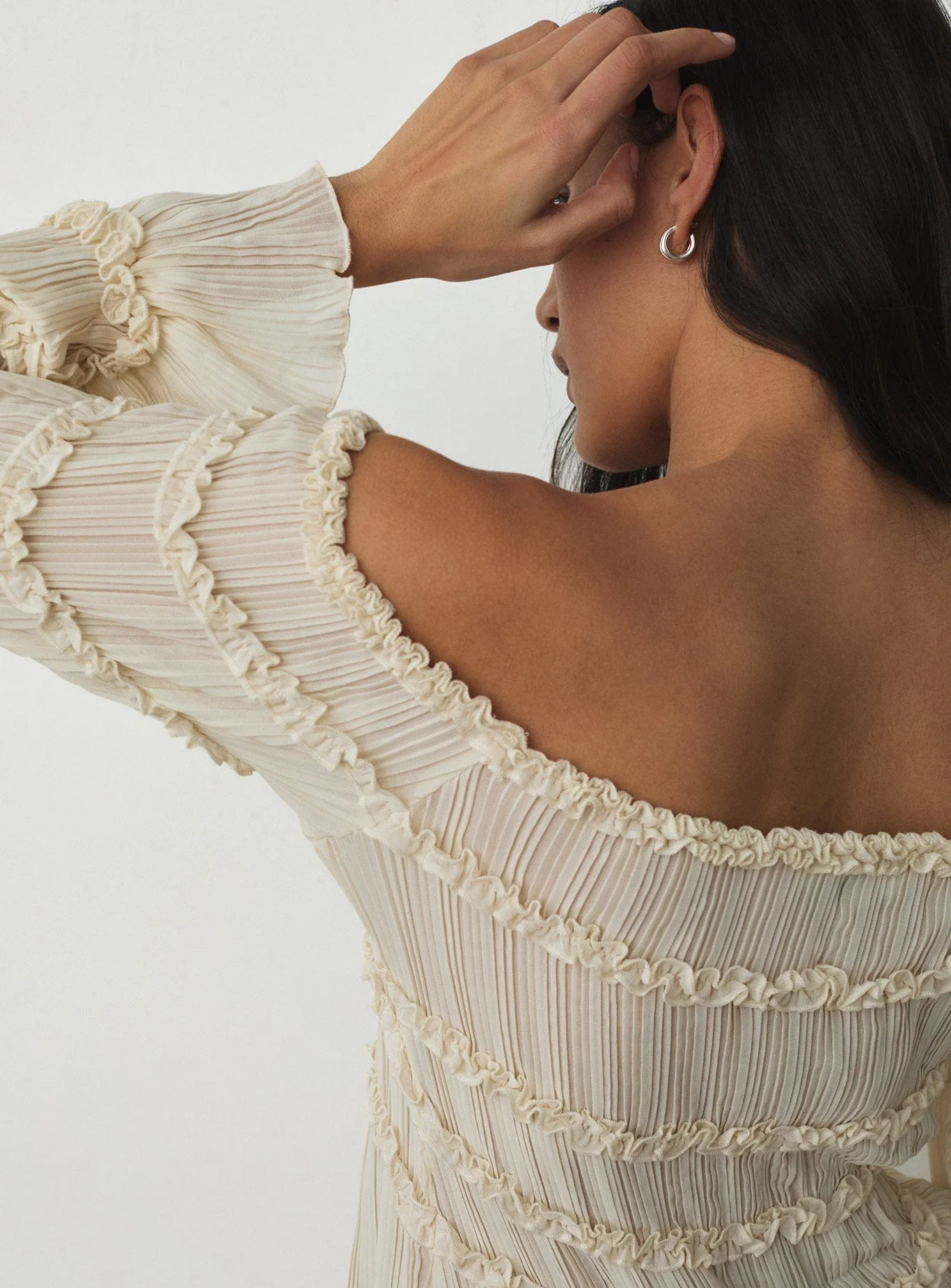 PETRA ECRU TEXTURED BLOUSE - Image 4